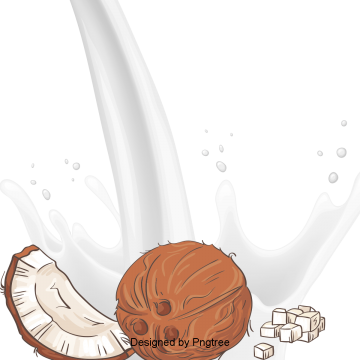 Cartoon Hand Painted Coconut Design, Cartoon, Hand - Design (360x360), Png Download