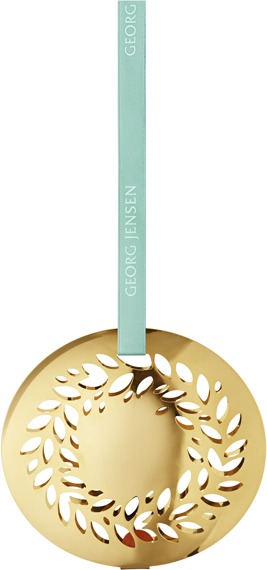 Georg Jensen - Christmas Wreath Tree Decoration - Gold (1200x1200), Png Download