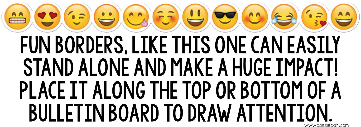 How To Emoji Your Classroom With A Giveaway Cassie - Creative Teaching Press Emojis Border 0193 (1518x546), Png Download