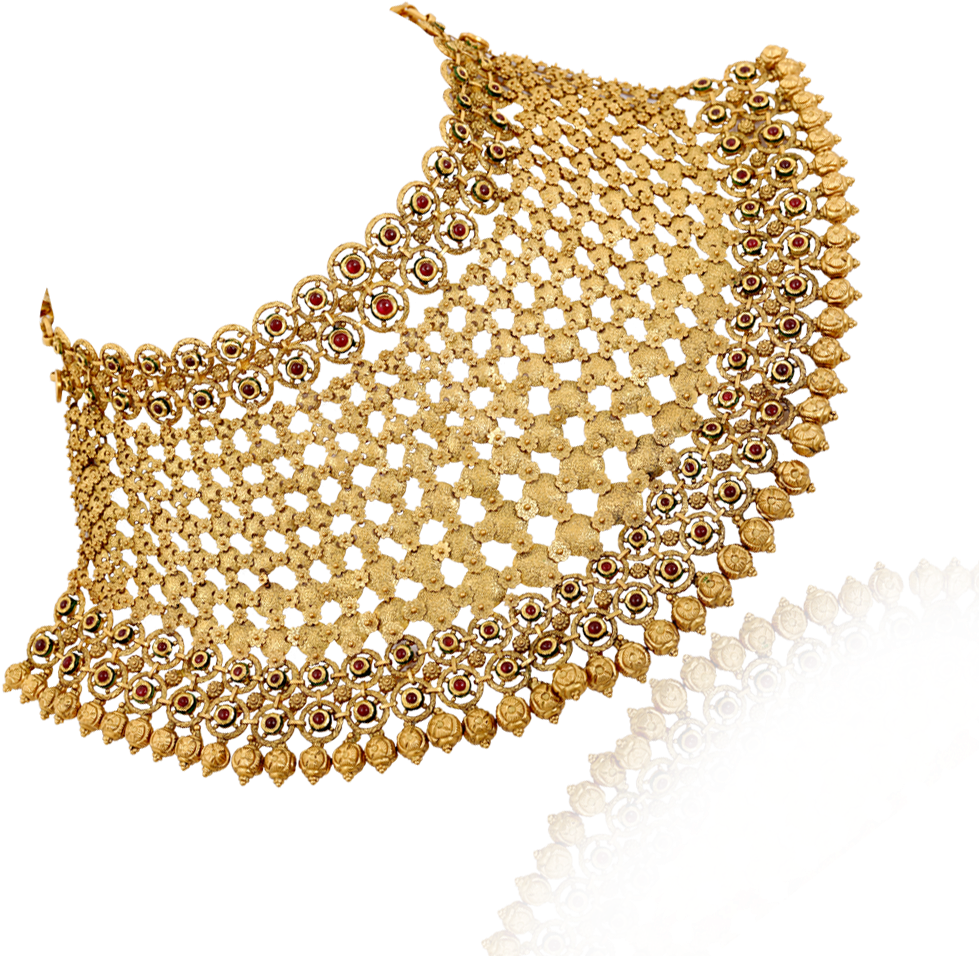 Fabulous Royal Gold Choker Necklace - Gold Choker (1000x1000), Png Download