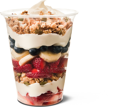 Fruit & Yogurt Parfaits - Red Mango Parfait (396x368), Png Download