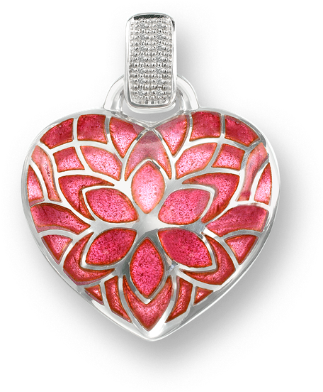 Nicole Barr Designs Sterling Silver Heart Choker Necklace-pink - Pink Heart Choker Necklace - Sterling Silver (800x800), Png Download