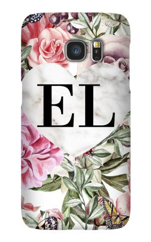 Personalised Floral Marble Heart Initials Samsung Galaxy - Samsung Galaxy A8 (480x480), Png Download