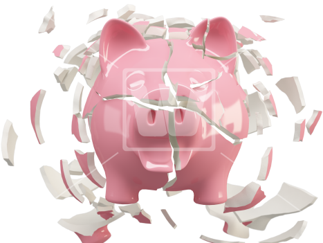Png Piggy Bank Crash - Broken Piggy Bank Transparent Background (550x366), Png Download