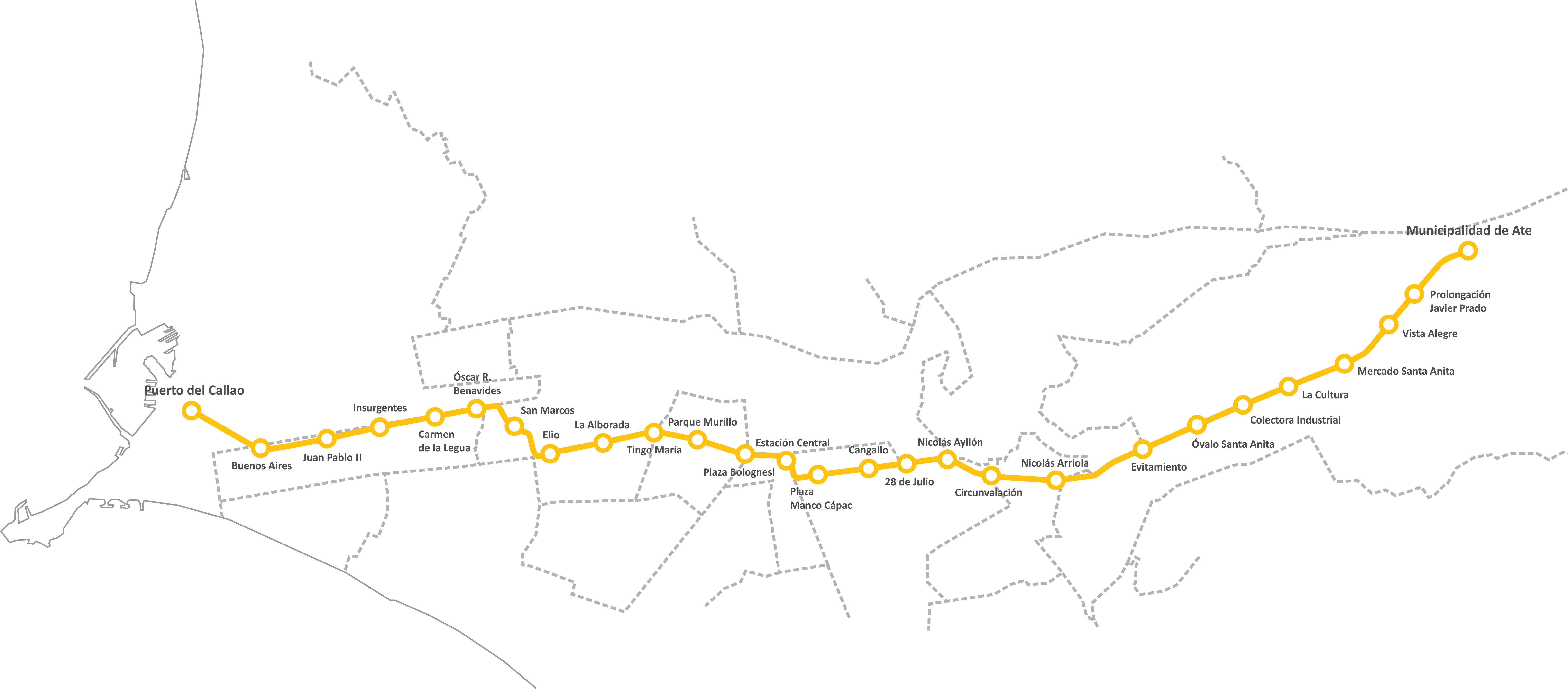 Mapa De Línea 2 Metro De Lima - London (6443x2832), Png Download