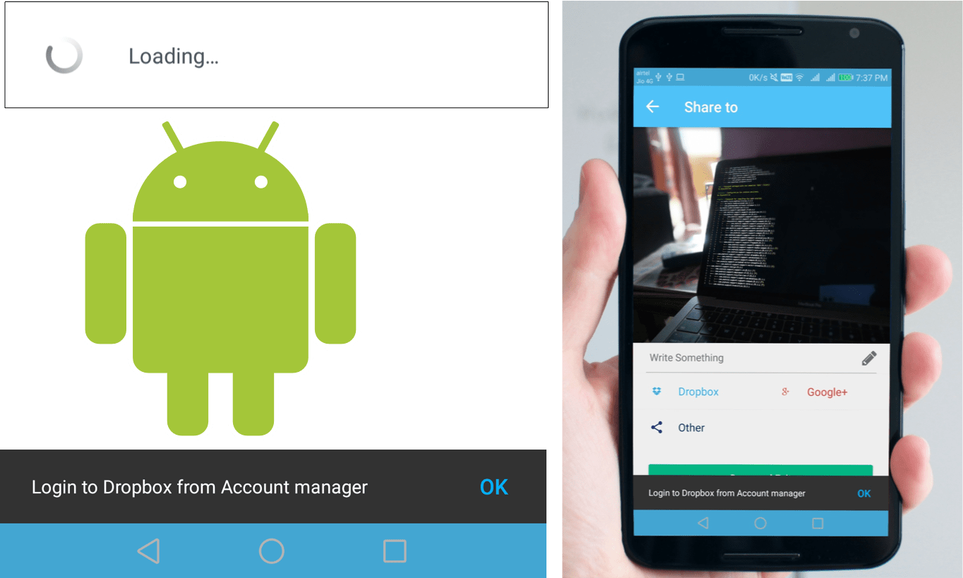 Common Utility Classes Progress Bar And Snack Bar In - Android Pay Logo Black (1364x819), Png Download