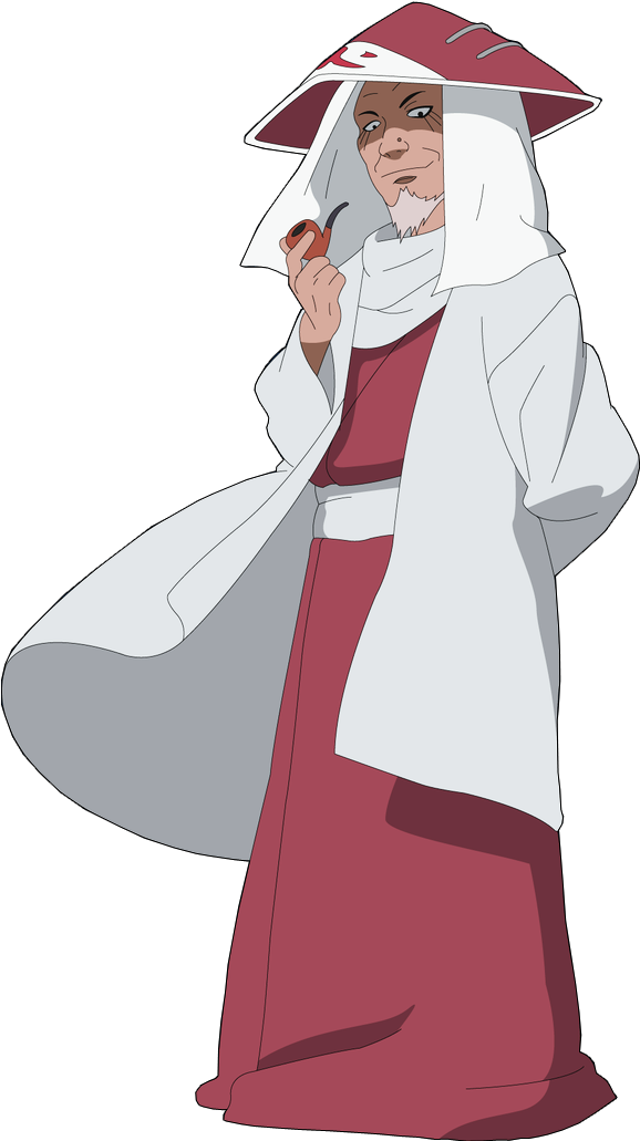 Appearance - Hiruzen Sarutobi Hokage (577x1046), Png Download