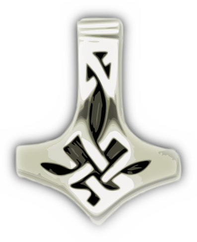 Mjolnir Metallic 1 White - Mjolnir (396x505), Png Download