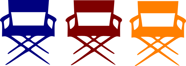 Glamorous Beach Chair Clip Art Beach Umbrella Clip - Directors Chair Clip Art (600x214), Png Download
