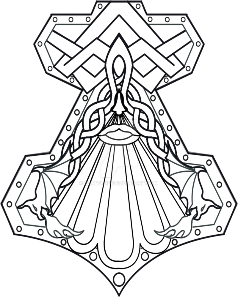 Vector Royalty Free Mjolnir Drawing - Tattoo (800x1000), Png Download