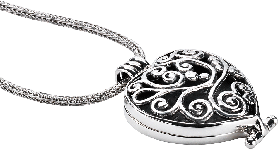 Set Aroma Dream Large Heart & Silver Necklace - Locket (1500x980), Png Download