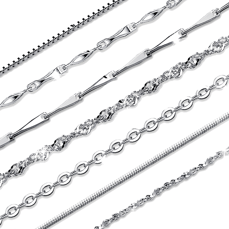 925 Sterling Silver Necklace Silver Chain Children's - Necklace (800x800), Png Download