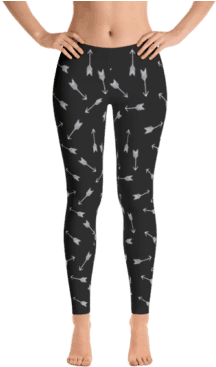 Black Arrow Pattern Women's Leggings - Leggings (324x389), Png Download