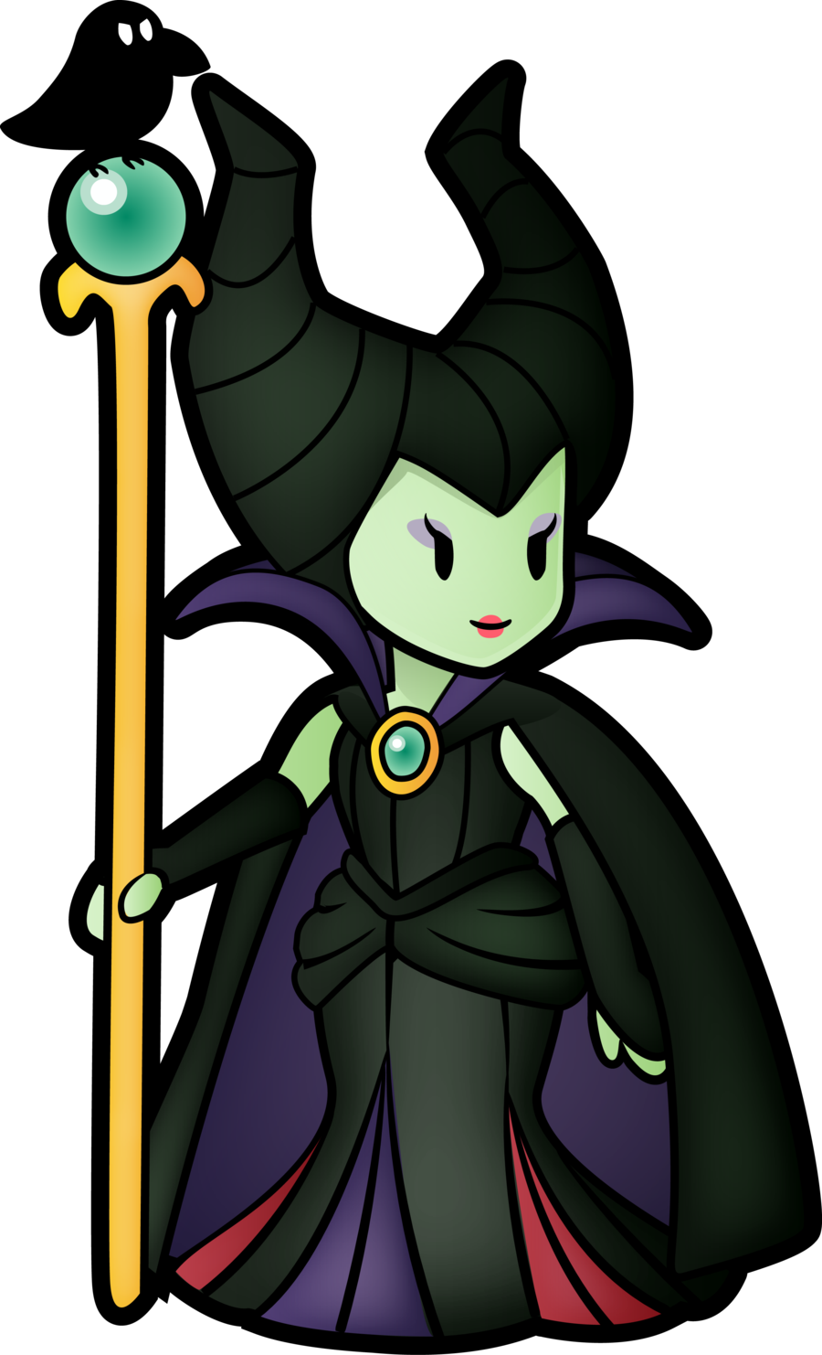 Paper Maleficent - Super Paper Mario Style (900x1482), Png Download