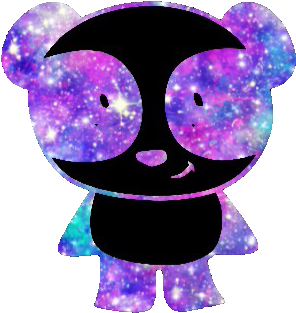 Ftestickers Galaxy Glitter Sparkle Panda Cute Girly - Illustration (483x445), Png Download