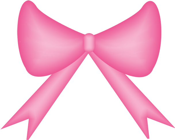Pink Hair Clipart Girly Bow - Hair Bows Transparent Background (613x534), Png Download