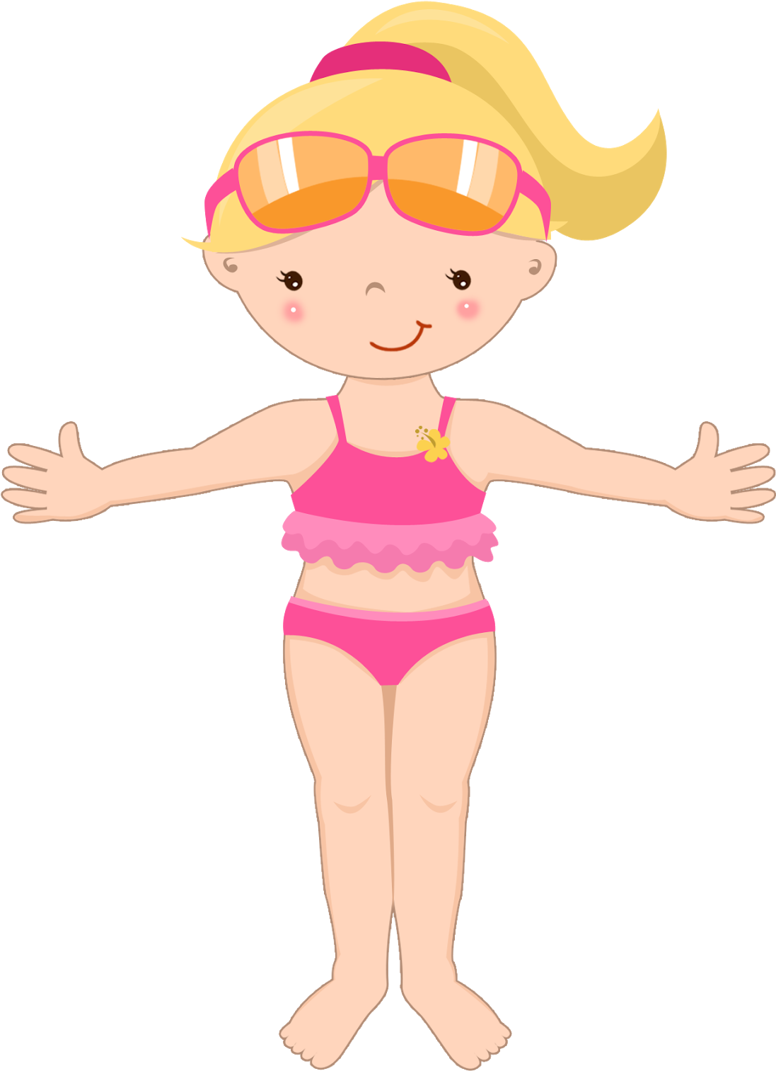 Dibujos Digi Stamps Girl Summer Beach Party - Girl At The Beach Clipart (1333x1600), Png Download