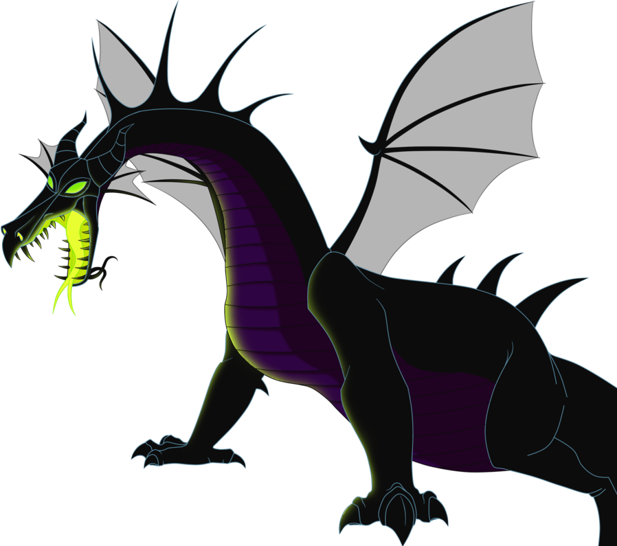 Maleficent Disney Sleepingbeauty Freetoedit - Sleeping Beauty Dragon Clipart (898x795), Png Download