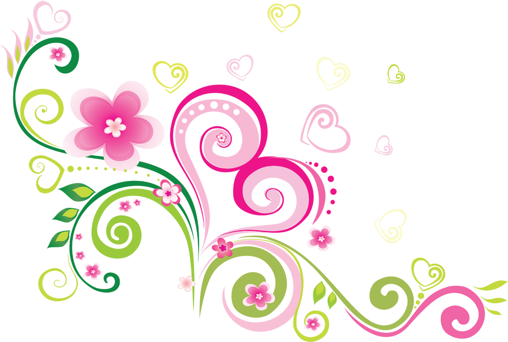 Girly Vector Ornament - Decorative Png (1000x699), Png Download