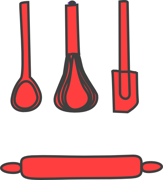 Wooden Rolling Pin Png Clipart - Red Rolling Pin Clipart (540x596), Png Download