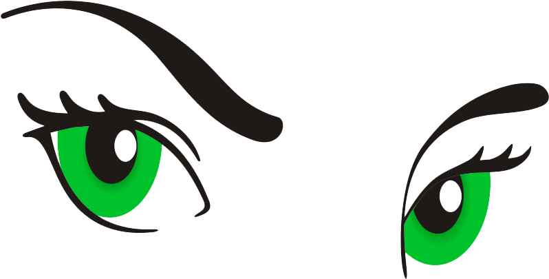 Eyeball Clipart Woman Eye - Cartoon Woman Eyes Png (805x412), Png Download