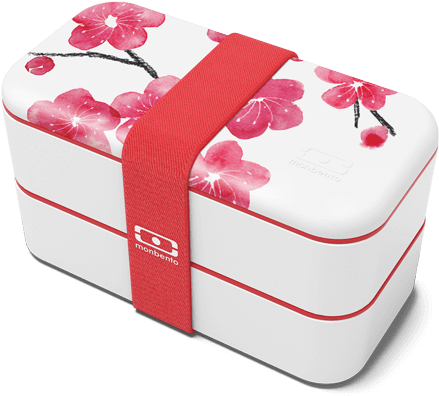 Mon Commerce - Mb Steel - Pack Blossom - Monbento Mb Original The Bento Box In Grey & White (532x532), Png Download