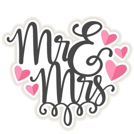 Mr & Mrs Title Svg Scrapbook Cut File Cute Clipart - Mr And Mrs Clipart (432x432), Png Download