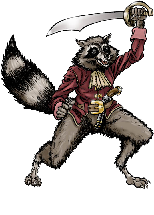 Raccoon Pirate By Stvnhthr - Anthro Raccoon (612x827), Png Download