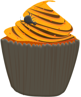 Halloween Birthday Cupcake - Halloween Cupcake Clipart (337x403), Png Download
