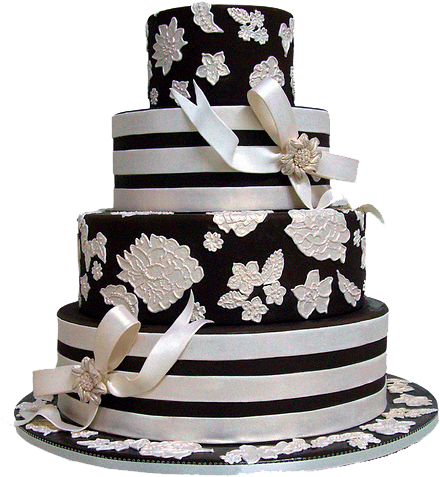 Wedding Cake Png Clipart - Black And White Wedding Cake Png (530x520), Png Download