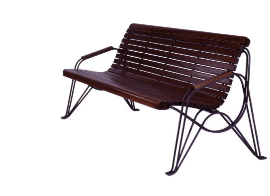 Benches In Wood - Chair In Park Png (550x460), Png Download