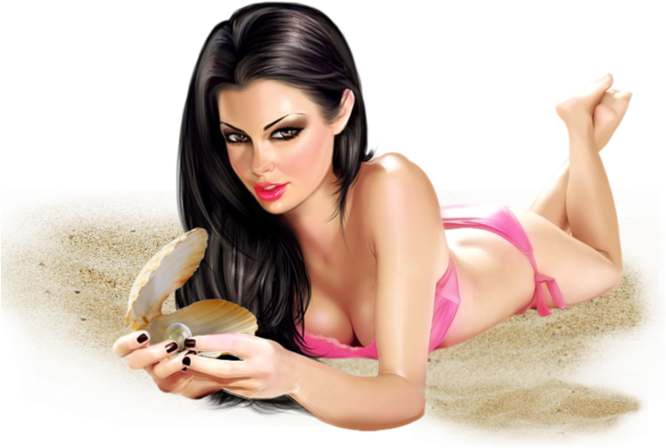 Beach Girl Png (760x521), Png Download