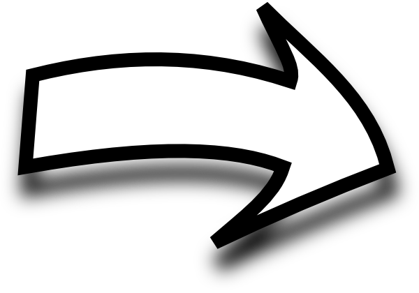White Curvy Arrow Clip Art At Clker - Curved Arrow Clipart Black And White (600x420), Png Download