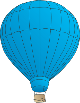 Hot Air Balloon - Blue Hot Air Balloon Vector (311x400), Png Download