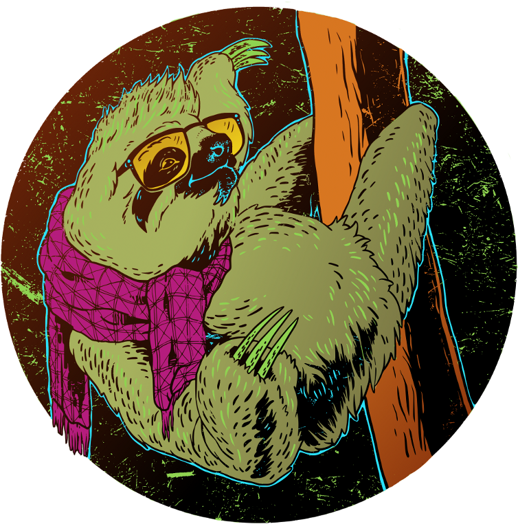 Hipster Sloth - Hipster (800x824), Png Download