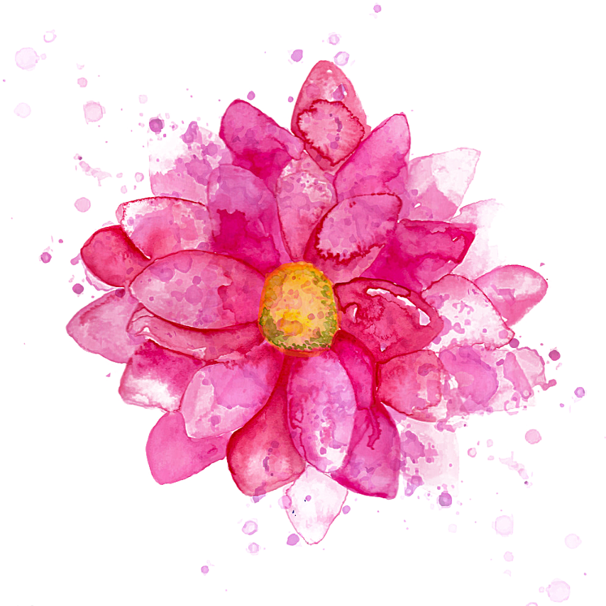 Ftestickers Watercolor Flower Pink - Aquatic Plants Png Drawing (1024x1024), Png Download