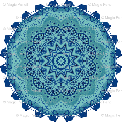 Watercolor Mandala - Our Lady Of Perpetual Help Black And White (400x400), Png Download