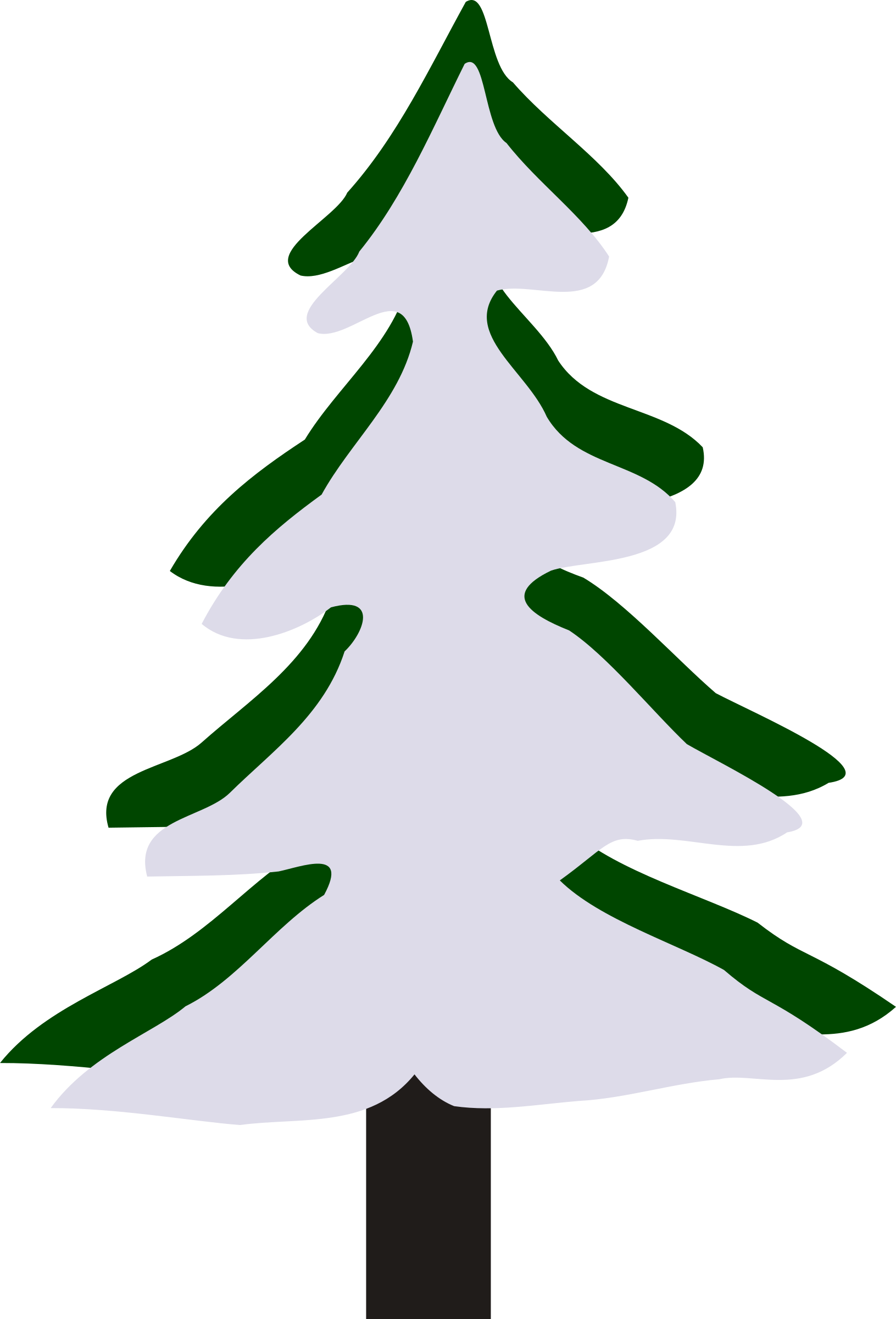 Pine Tree In Winter - Winter Tree Clipart Small (600x884), Png Download