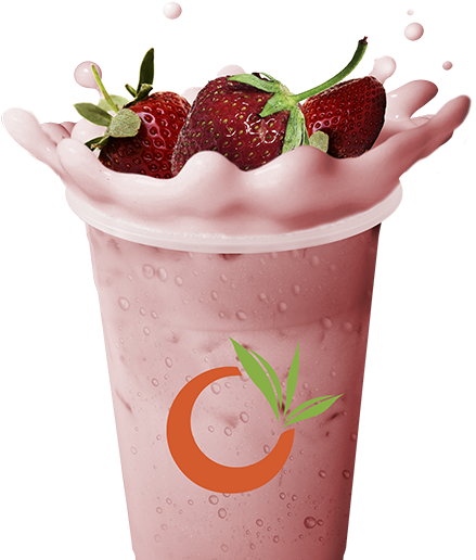 Ochaya Strawberry Milk Tea 1 - Strawberry Bubble Tea Png (516x572), Png Download