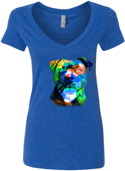 Watercolor Pit Bull - T-shirt (600x600), Png Download