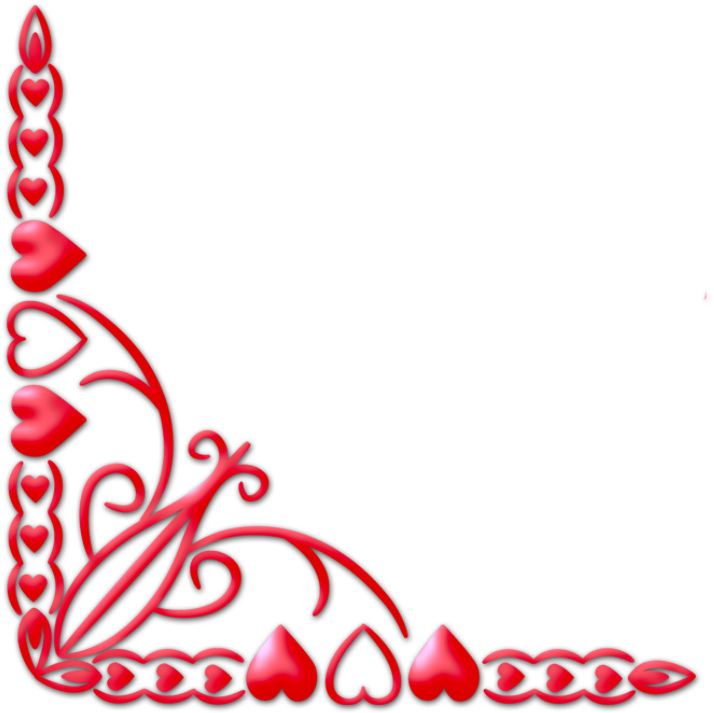 Watercolor - Valentine Corner Border (1024x768), Png Download