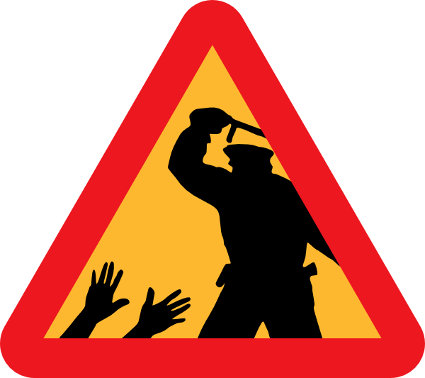 Free Vector Warning For Police Brutality Clip Art - Police Brutality Clip Art (600x533), Png Download