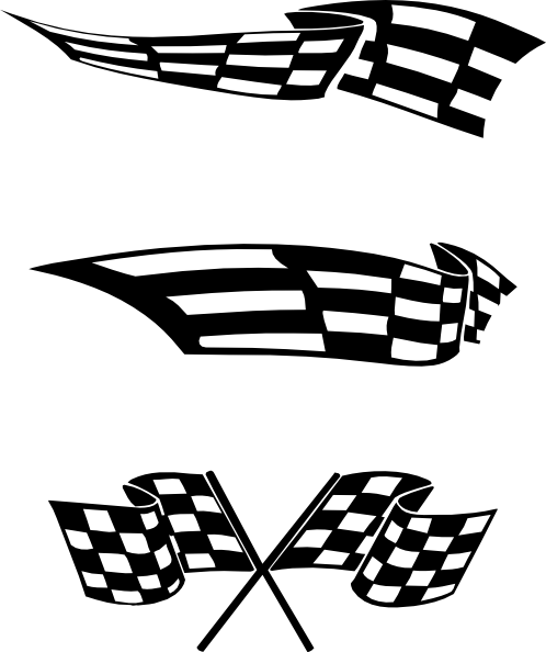 This Free Clipart Png Design Of Checkered Flags (498x594), Png Download