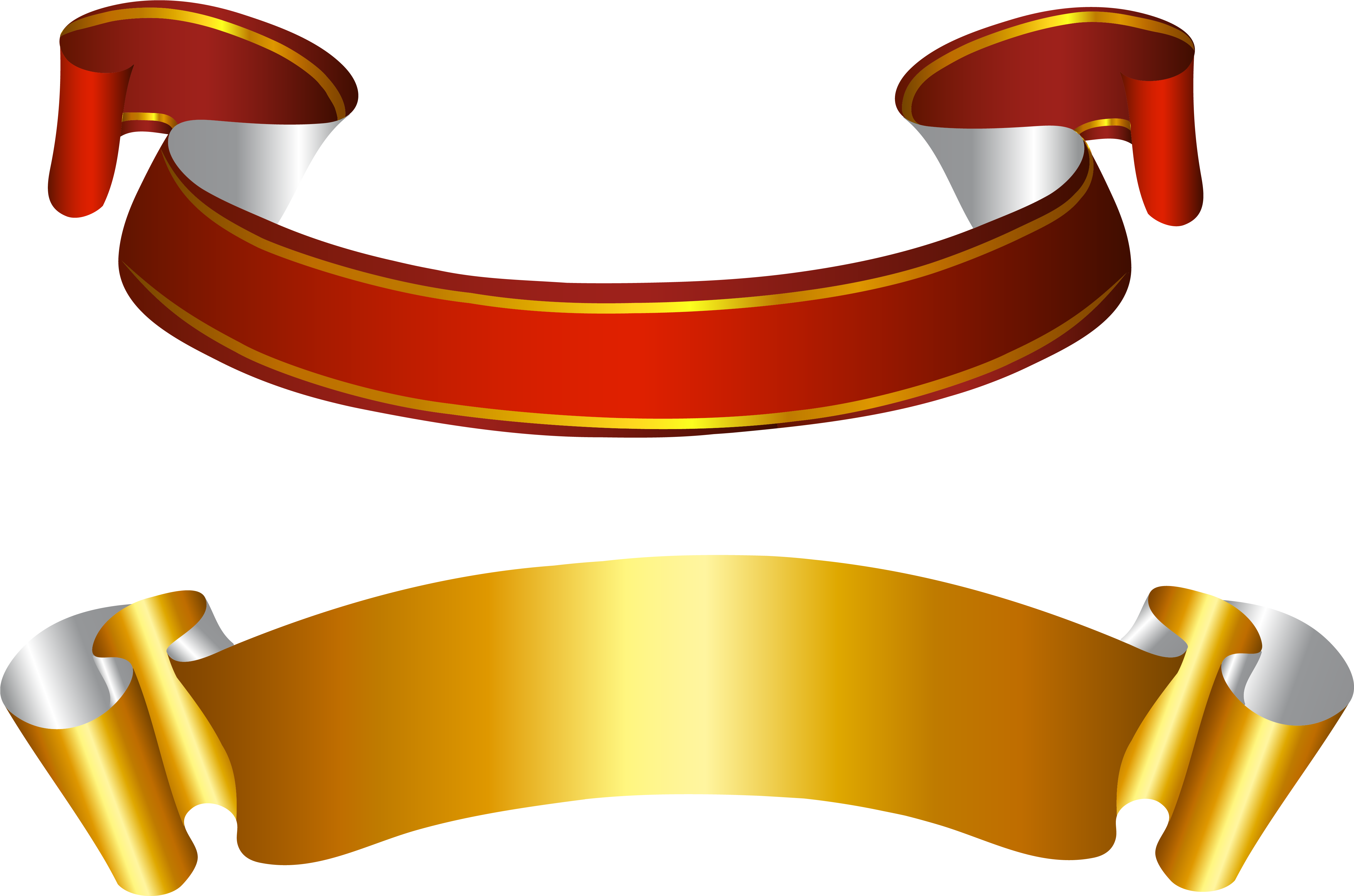 Graphic Gold And Red Banners Transparent Png Picture - Ribbon Transparent (5100x3681), Png Download