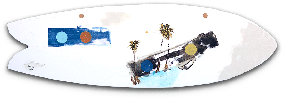 Whirlwind Surfboard - Painting (1200x416), Png Download