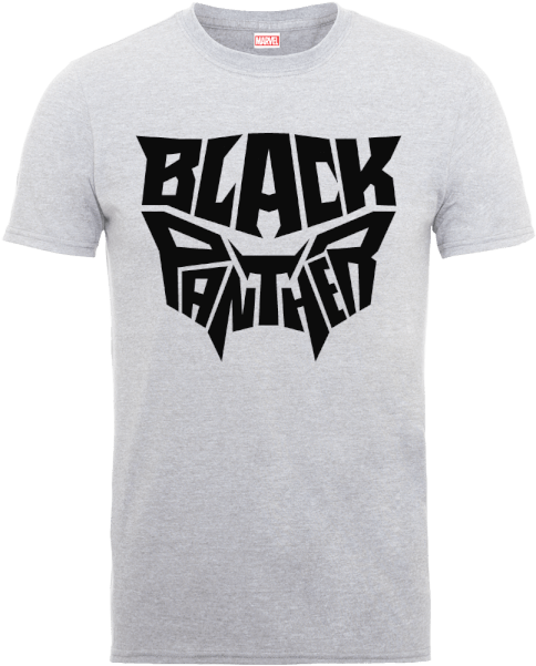 Black Panther Emblem T Shirt Grey Clothing Zavvi - Black Panther Logo Png (505x600), Png Download