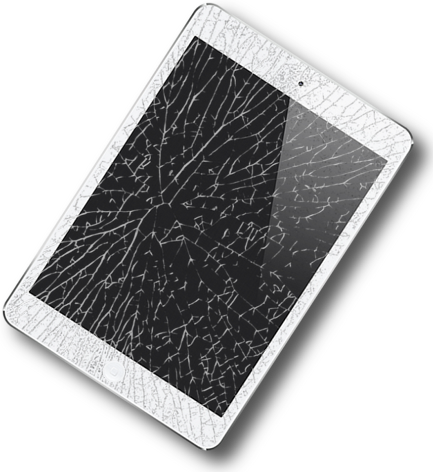 Cracked - Cracked Ipad (876x954), Png Download