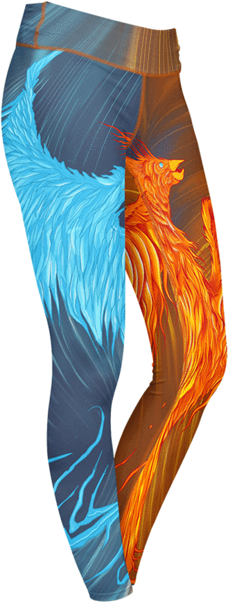 Fire & Ice Phoenix Leggings - Leggings (900x900), Png Download