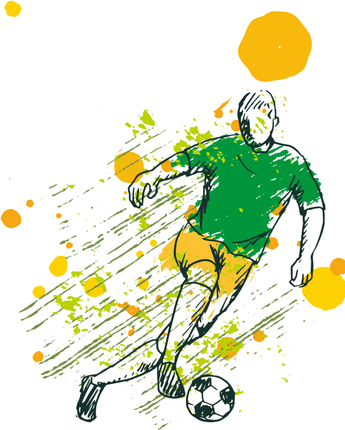 Soccer Game Background With Player Free Vector - Football (732x1024), Png Download