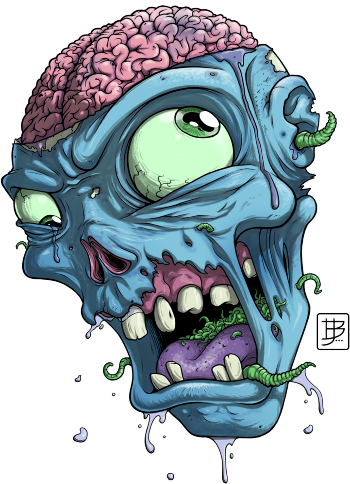 Zombie Head Drawing (752x1063), Png Download